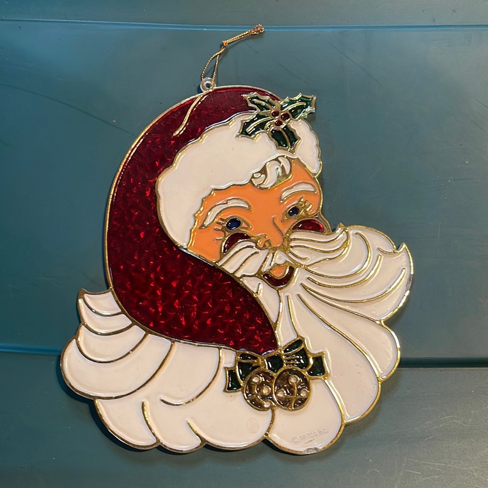 🎅🎄Vintage Giftco Inc Santa Head Sun Catcher 🎄🎅